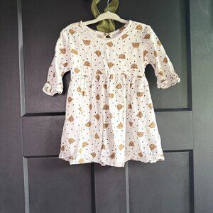 Old Navy Play Dress - White with Cheetah Face & Black Polka Dots - Size 2T